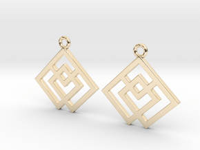 Squares [Earrings] in 9K Yellow Gold 