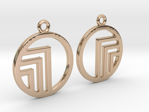 Circle'n angles [Earrings] in 9K Rose Gold 