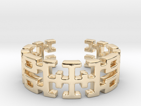 Hilbert curve [open ring] in 9K Yellow Gold 