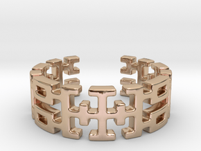 Hilbert curve [open ring] in 9K Rose Gold 