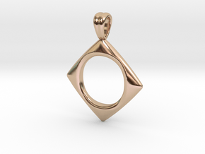 Pierced square [pendant] in 9K Rose Gold 