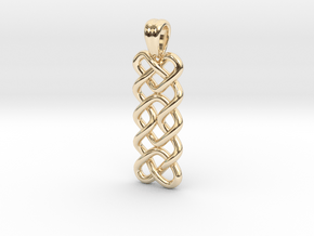 Celtic hearts and square [pendant] in 9K Yellow Gold 