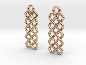 Celtic hearts and square [Earrings] in 9K Rose Gold 