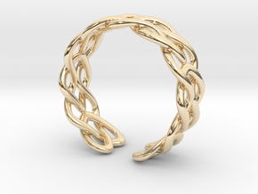 Celtic hearts and square [Open ring] in 9K Yellow Gold 