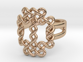 Large knot [open ring] in 9K Rose Gold 