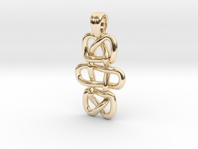 Dual knot [pendant] in 9K Yellow Gold 