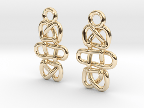 Dual knot [earrings] in 9K Yellow Gold 