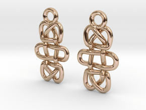 Dual knot [earrings] in 9K Rose Gold 