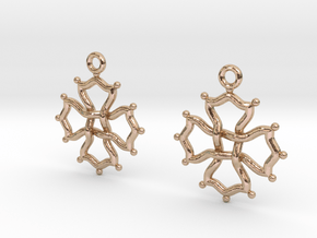 Occitan cross [earrings] in 9K Rose Gold 