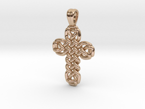 Celtic knot cross [pendant] in 9K Rose Gold 
