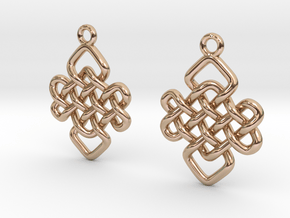 Flat knot [earrings] in 9K Rose Gold 
