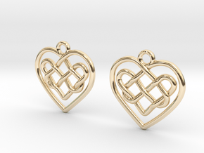 Heart in heart [earrings] in 9K Yellow Gold 