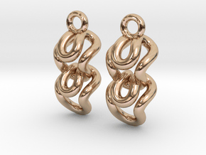 Strange knit [earrings] in 9K Rose Gold 