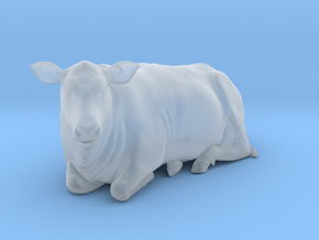 1/64 lying beef cow looking left in Smooth Fine Detail Plastic