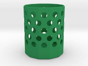 Basket Pencil Holder in Green Smooth Versatile Plastic