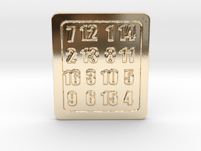 MAGIC SQUARE PARSHAVANATH TEMPLE CHAUTISA YANTRA in 14k Gold Plated Brass