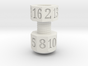d16 nuts & bolts dice in White Natural Versatile Plastic