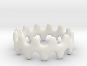 Artistic Wave Ring in White Natural Versatile Plastic