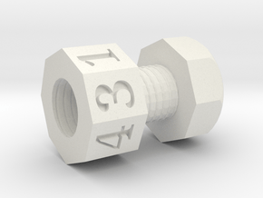 d4 nut & bolt dice in White Natural Versatile Plastic