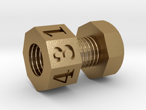 d4 nut & bolt dice in Polished Gold Steel