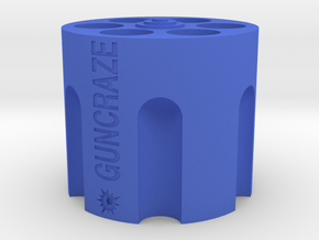 GunCraze Cylinder that holds 9mm D6 Bullet Dice in Blue Smooth Versatile Plastic
