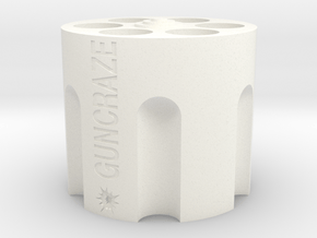 GunCraze Cylinder that holds 9mm D6 Bullet Dice in White Smooth Versatile Plastic