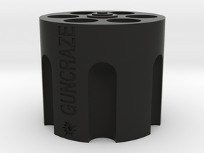 GunCraze Cylinder that holds 9mm D6 Bullet Dice in Black Smooth Versatile Plastic