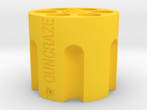 GunCraze Cylinder that holds 9mm D6 Bullet Dice in Yellow Smooth Versatile Plastic