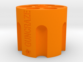 GunCraze Cylinder that holds 9mm D6 Bullet Dice in Orange Smooth Versatile Plastic