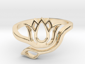 Bague Lotus in 14k Gold Plated Brass: 5 / 49