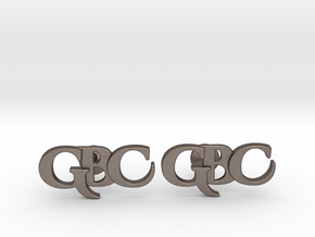 Monogram Cufflinks GBC in Polished Bronzed-Silver Steel