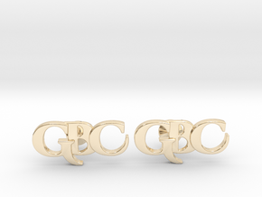 Monogram Cufflinks GBC in 14k Gold Plated Brass