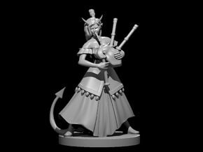 Tiefling Female Bard with Bagpipes in Tan Fine Detail Plastic