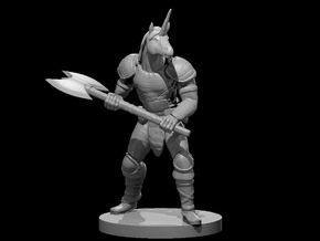 Unicorn Head Barbarian in Tan Fine Detail Plastic