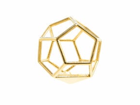 Dodecahedron Pendant in 14K Yellow Gold