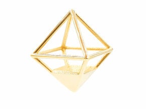 Octahedron Pendant in 14K Yellow Gold