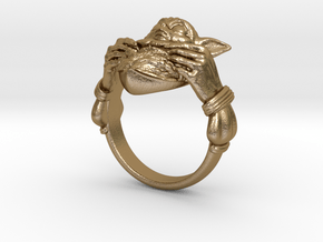 FP_0015_baby_yoda_claddagh_ring_US8 in Polished Gold Steel