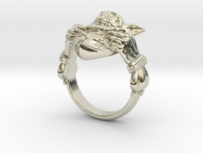 FP_0015_baby_yoda_claddagh_ring_US8 in 14k White Gold