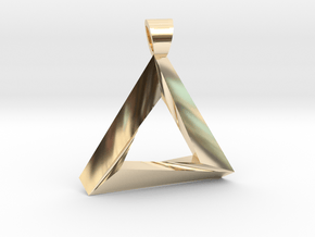 Twisted impossible triangle [pendant] in 9K Yellow Gold 