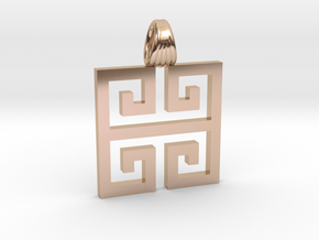 Greek square [pendant] in 9K Rose Gold 
