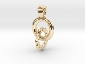 Two rings serrated [pendant] in 9K Yellow Gold 