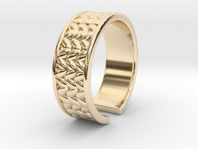 Knit your open ring in 9K Yellow Gold 