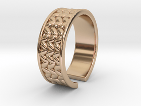 Knit your open ring in 9K Rose Gold 