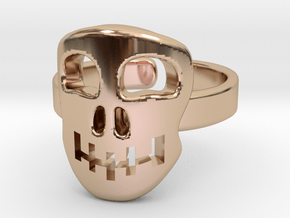 Skull mask [sizable ring] in 9K Rose Gold 