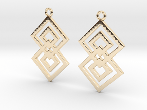 Squares earrings in 9K Yellow Gold 
