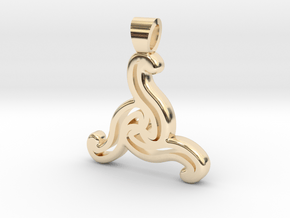 Openwork double triskell [pendant] in 9K Yellow Gold 