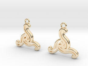 Double triskell earrings in 9K Yellow Gold 