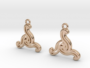 Double triskell earrings in 9K Rose Gold 