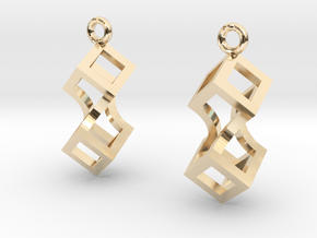 Linked cubes [earrings] in 9K Yellow Gold 