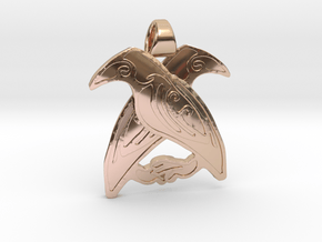 Odin's ravens [pendant] in 9K Rose Gold 